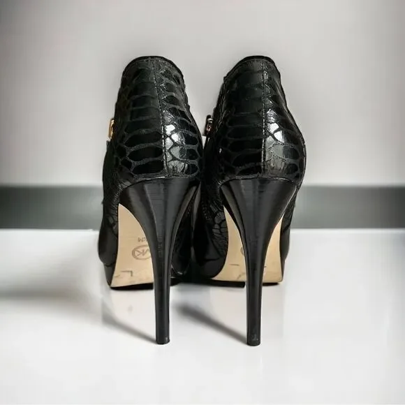 MICHAEL Michael Kors York Platform Black Ankle Booties - Sz 7.5 - Picture 8 of 9